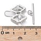 Brass Pave Clear Cubic Zirconia Toggle Clasps KK-G474-04P-3