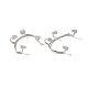 Clear Cubic Zirconia Heart Cuff Earrings EJEW-K093-26P-3