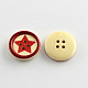 4-Hoyo botones de madera impresos X-BUTT-R032-075-2