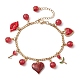 Valentine's Day Alloy Enamel & Resin Charm Bracelet BJEW-JB09565-01-1