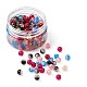 Perle di vetro smerigliato trasparente e perle di vetro crackle bicolore FGLA-CD0001-01-8