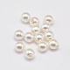 Half Drilled ABS Plastic Imitation Pearl Round Beads OACR-F002B-01-1