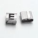 Letter Style 201 Stainless Steel Square Slide Charms STAS-L132-25-1