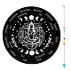 Creatcabin Tableau pendule Bouddha phase de lune planche de divination en bois avec 7 collier pendule en cristal chakra message métaphysique fournitures de sorcellerie pour décoration débutant wiccan 8 pouces FIND-CN0001-15E-1