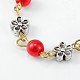 Chaînes en perles de verre rondes manuelles pour fabrication de bracelets et colliers AJEW-JB00072-06-2