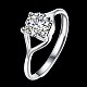 Adjustable 925 Sterling Silver Cubic Zirconia Finger Rings RJEW-BB20732-6-7
