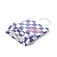 格子縞の紙袋  ハンドル付き  ギフトバッグやショッピングバッグ用  長方形  ダークスレートブルー  18.2x8x20.9cm CARB-Z002-01A-01-3