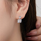 Clous d'oreilles en argent sterling plaqué rhodium 925 micro pavé de zircone cubique pour femmes EJEW-P231-96P-3