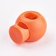 プラスチック製の鉄スプリングコードロック  ダークオレンジ  20x15x15mm  穴：6x4mm FIND-WH0017-09-2