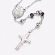 304 Edelstahl Rosenkranz Perlenketten aus rostfreiem NJEW-I205-13BP-3