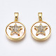 Brass Micro Pave Clear Cubic Zirconia Charms KK-Q277-011-NF-2