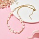 Collana di perline rotonde con fiori di perle di conchiglia e lega NJEW-TA00128-2