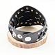 Punk Rock Style Cowhide Leather Skull Bracelets BJEW-O088-27-6
