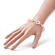 Bracelet de perles de coeur de quartz rose naturel avec des fermoirs de fleurs en alliage pour les femmes BJEW-TA00248-4