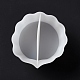 塗料注入用の再利用可能なスプリットカップ  樹脂混合用シリコンカップ  2つの仕切り  花  ホワイト  8.5x8.7x5.5cm  内径：6.6x4.2のCM  6.7x3.6cm DIY-E056-01A-4