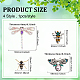 FINGERINSPIRE 8PCS Bees Dragonfly Rhinestone Beaded Patches 4 Style Embroidery Sew on Patches Felt Clothing Rhinestone Patches Fashion Bees Sewing Applique Patches for Clothing Dress Hat DIY Craft PATC-FG0001-16-2
