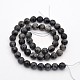 Faceted Round Natural Larvikite Beads Strands G-E302-083-8mm-2