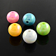 Colore ab placcato perline gumball acrilici per la collana bubblegum PACR-R204-18mm-M-1