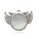 Antique Silver alliage de tonalité pendentifs hibou des yeux de chat pour Halloween PALLOY-J419-01AS-2