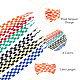 Superfindings 6 par de cordones de cordón de poliéster con patrón de tartán de 6 colores FIND-FH0006-85B-4