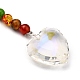 Pendenti pendolo rabdomante di cristallo del cuore di chakra PALLOY-JF00460-03-3