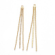 Brass Chain Tassel Big Pendants KK-T038-45G-2