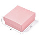 厚紙のジュエリーボックス  リングのために  ピアス  ネックレス  内部のスポンジ  正方形  ピンク  7.4x7.4x3.2cm CBOX-S018-08C-7