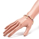 Bracelet extensible en perles de verre avec breloque marguerite en alliage d'émail pour femme BJEW-JB08541-3