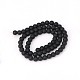 Frosted Natural Black Agate Round Beads Strands G-N0151-11-6mm-2