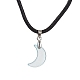 Стеклянные ожерелья с подвесками в виде полумесяца NJEW-JN04579-03-1