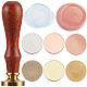 CRASPIRE 2 Styles Blank Wax Seal Stamp Set Round Vintage Removable Brass Head Wood Handle Sealing Wax Stamp Without Engraving Mixed Color for Wedding Party Invitaion Crads Gift Decoration KK-CP0001-02-1