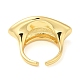 Rack Plating Brass Twist Horse Eye Open Cuff Ring for Women RJEW-A016-01G-2
