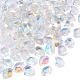 100 Stück galvanisierte transparente Glasperlen&nbsp;GLAA-TA0003-90A-3