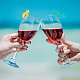 Benecreat 24 pz 24 stili tema oceano feltro ciondoli per bicchiere di vino AJEW-BC0004-18-6