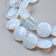 Flache runde Opalite Perlen Stränge G-S110-25-3