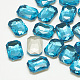 Cabujones de cristal con rhinestone RGLA-T079-10x14mm-12-1