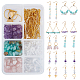 SUNNYCLUE 1 Box DIY Make 10 Pairs Crystal Earring Making Kit Amazonite Amethyst Rose Quartz Chip Stones Beads Brass Earring Hooks & Linking Rings for Jewelry Making DIY-SC0016-49-1