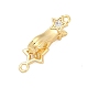 Замки из латуни с микропейвом и прозрачным фианитом KK-U059-01G-1