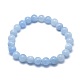 Bracelets extensibles en perles de jade blanches naturelles et teintes BJEW-K212-C-018-2