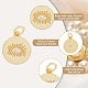 DICOSMETIC 12Pcs Flat Round Evil Eye Charms Flat Round Evil Eye Charms Turkish Eye Charms Golden Charms with Cubic Zirconia Good Lucky Charms Brass Pendants for Jewelry Making KK-DC0002-71-4