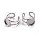 201 Stainless Steel Cuff Pad Ring Settings X-STAS-S080-040A-P-5