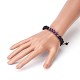 Natural Lava Rock and Non-Magnetic Synthetic Hematite Beads Braided Bead Bracelets BJEW-JB03975-01-4