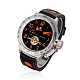 ステンレス鋼の革の腕時計  機械式時計  ブラック＆オレンジ  265x20~24mm、頭を見て：52x60x15mm WACH-A002-11-2