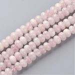 Natürlichen Rosenquarz Perlenstränge, Rondell, 11~12x7.5~8 mm, Bohrung: 1 mm, ca. 51 Stk. / Strang, 15.7 Zoll