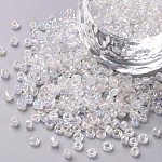 Perles de rocaille en verre rondes, couleurs transparentes arc, ronde, clair, 3mm