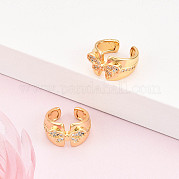 Латунные серьги-манжеты из прозрачного кубического циркония KK-T074-29G