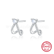 Anlaufschutz-Ohrstecker aus rhodiniertem Sterlingsilber 925 RF3970-2