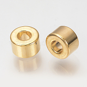 真鍮ビーズ  18KGP本金メッキ  コラム  6x4mm  穴：2.5mm KK-Q735-276G