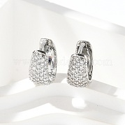 Латунные серьги-кольца из прозрачного кубического циркония EJEW-M077-20P