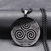 Ожерелье с подвеской Triskele Triskelion из нержавеющей стали для мужчин OD7833-3